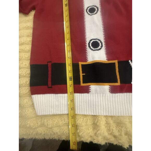 Ugly Christmas Sweater Men's Red Knit Holidays Santa Classic Party Medium - Picture 5 of 8